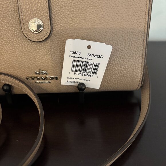 Coach Colorblock Taupe Grey (Stone) Melon Multi Pop Up Messenger Crossbody - Picture 2 of 16